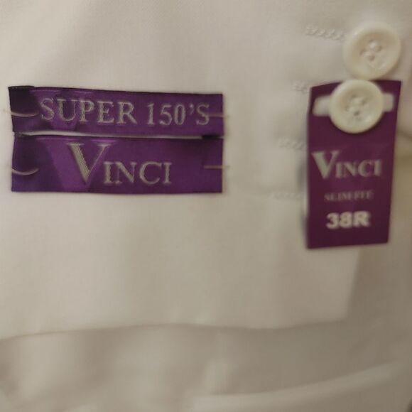 MEN'S VINCI WHITE SLIM FIT 2 PIECE SUIT. SC900-12 WHITE. - Picture 13 of 14